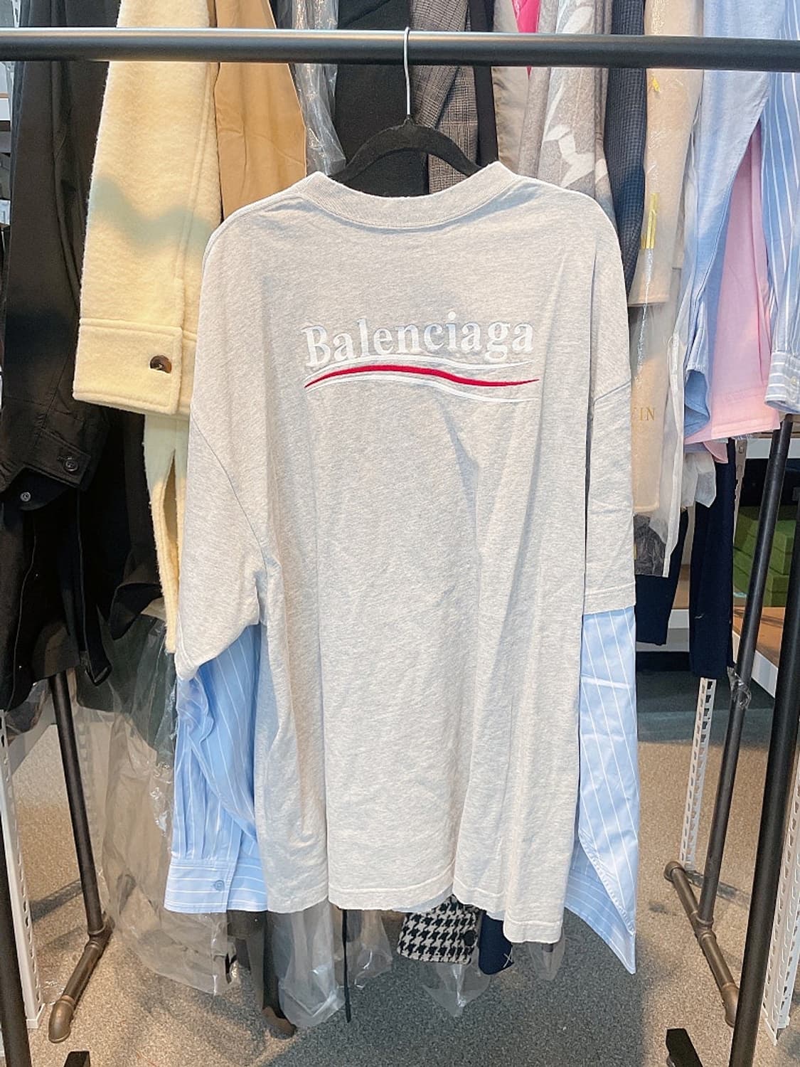 (정품/새상품) 발렌시아가 그레이 캠페인 레이어드 티셔츠 상품이미지2