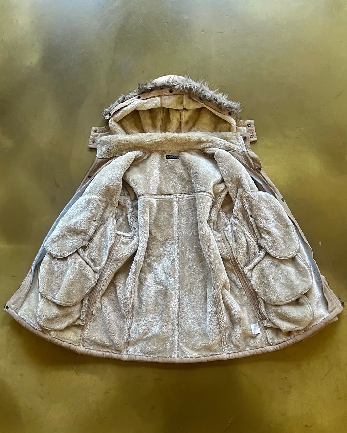 90-00s AMORE PURO Fur Hood Suede Coat 상품이미지8