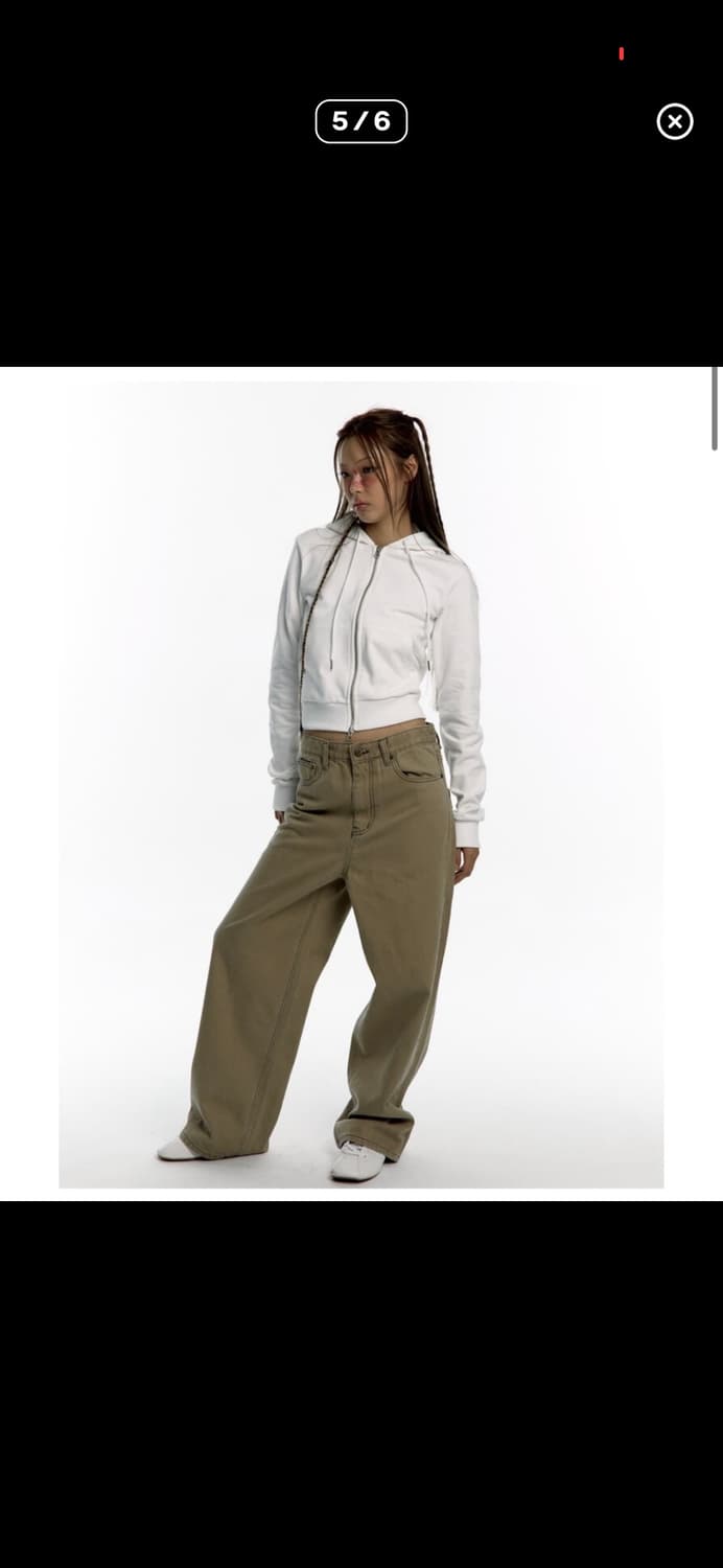 Kashiko yantra slim hoodie zip up white 상품이미지3