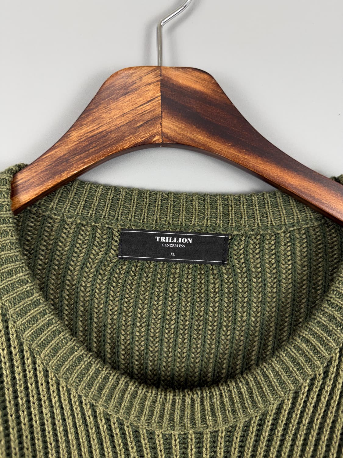 트릴리온 젠더리스 니트 스웨터 카키 E10 상품이미지5