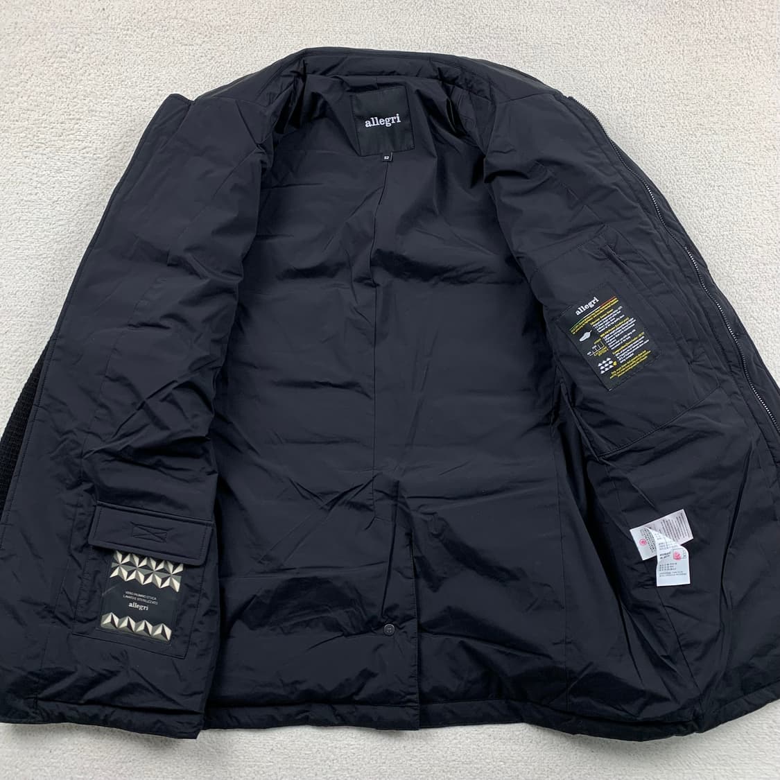 알레그리 니트 슬리브 구스다운 패딩 자켓 블랙 상품이미지8