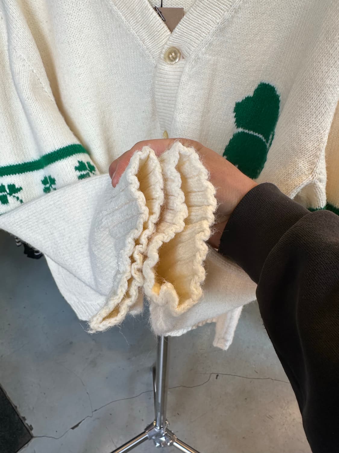 Unknown 울 네잎클로버 스웨터 가디건 상품이미지6