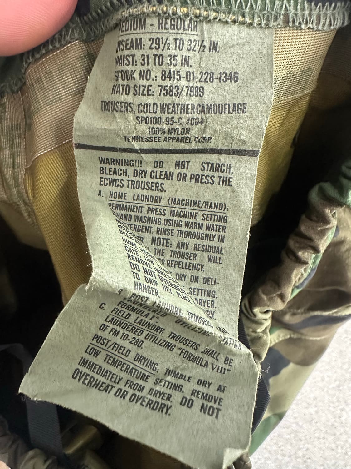 미군 1세대 고어텍스 팬츠 M-R  데드스탁컨디션 상품이미지6