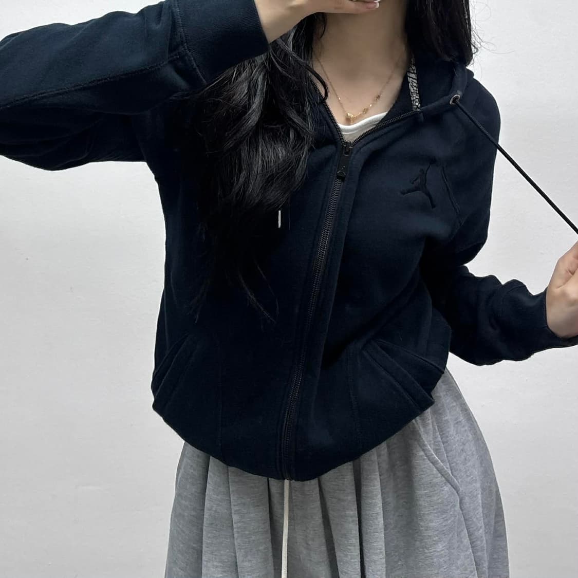 나이키 에어 조던 블랙 스웻 후드집업 희귀져지(M) 상품이미지2