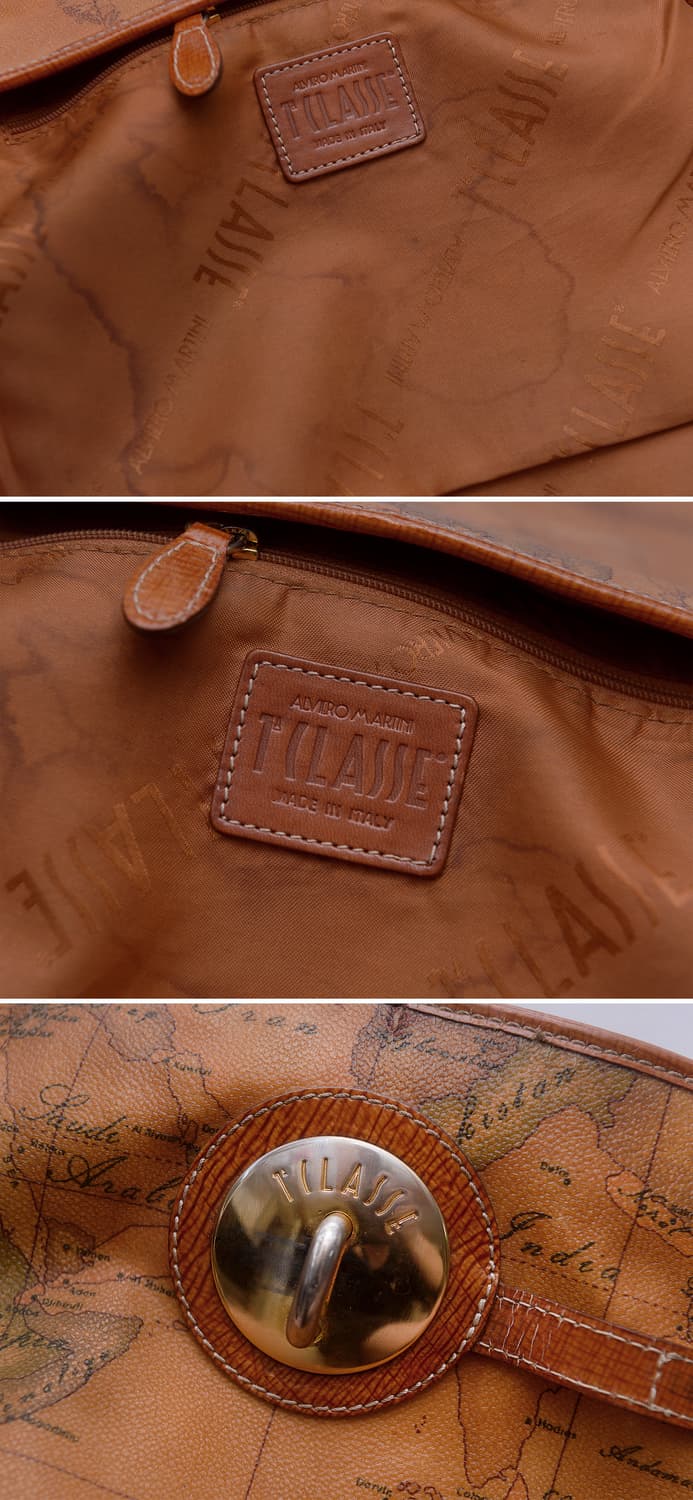 프리마 클라쎄 (Made in italy) 시그니쳐 고지도 플랫 크로스백 상품이미지10