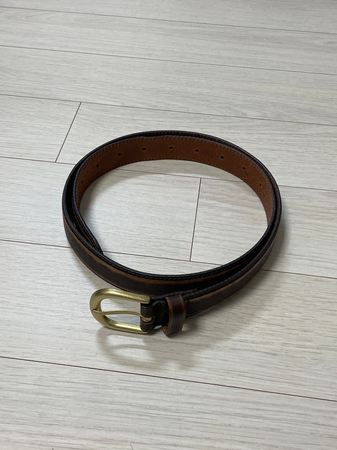 도프제이슨 빈티지 하드레더 벨트 브라운 상품이미지2