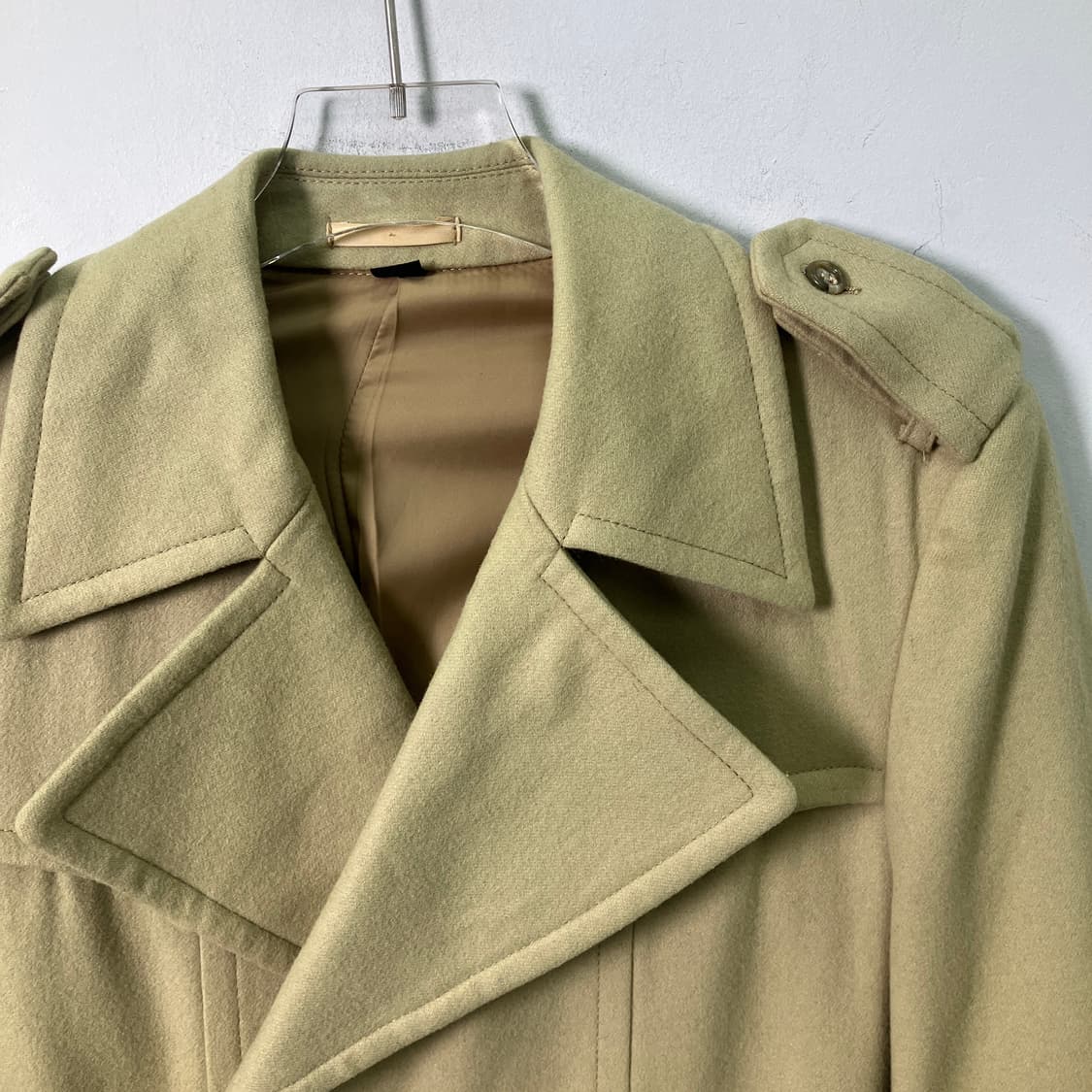 VTG 빈티지 더블 브레스트 울 트렌치코트 M 상품이미지3