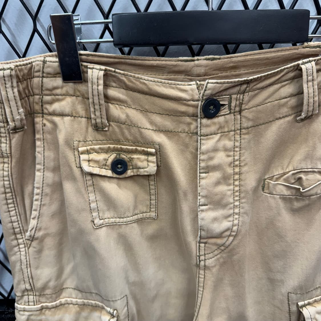 USA VINTAGE 카고 반바지 전면 미니 포켓 포인트 베이지 상품이미지5