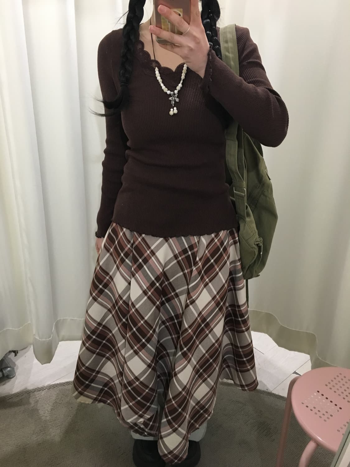 Check Asymmetrical Skirt 상품이미지4