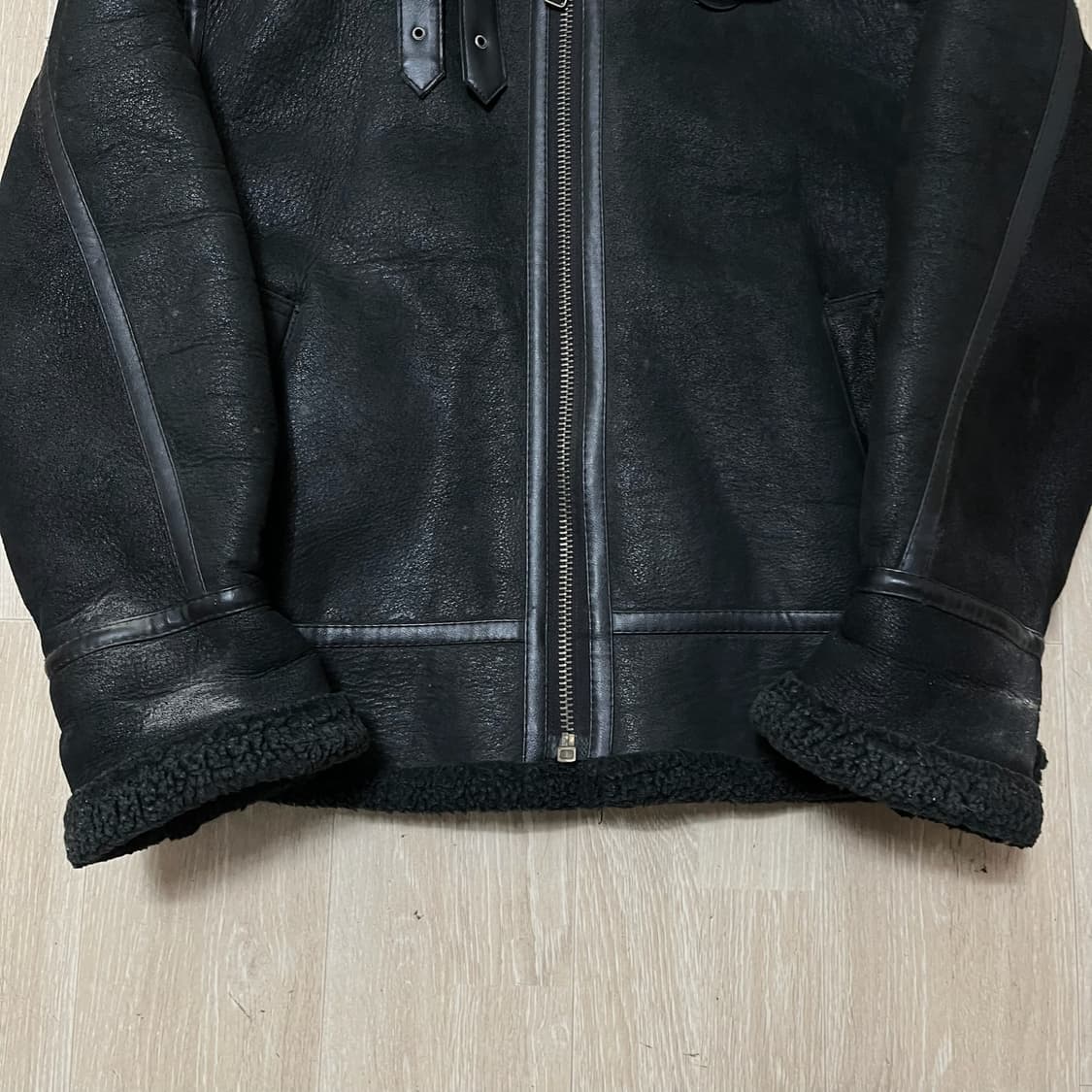 LINUS CLUB 남성 돈피 가죽 양털 무스탕 자켓 M/95  상품이미지4