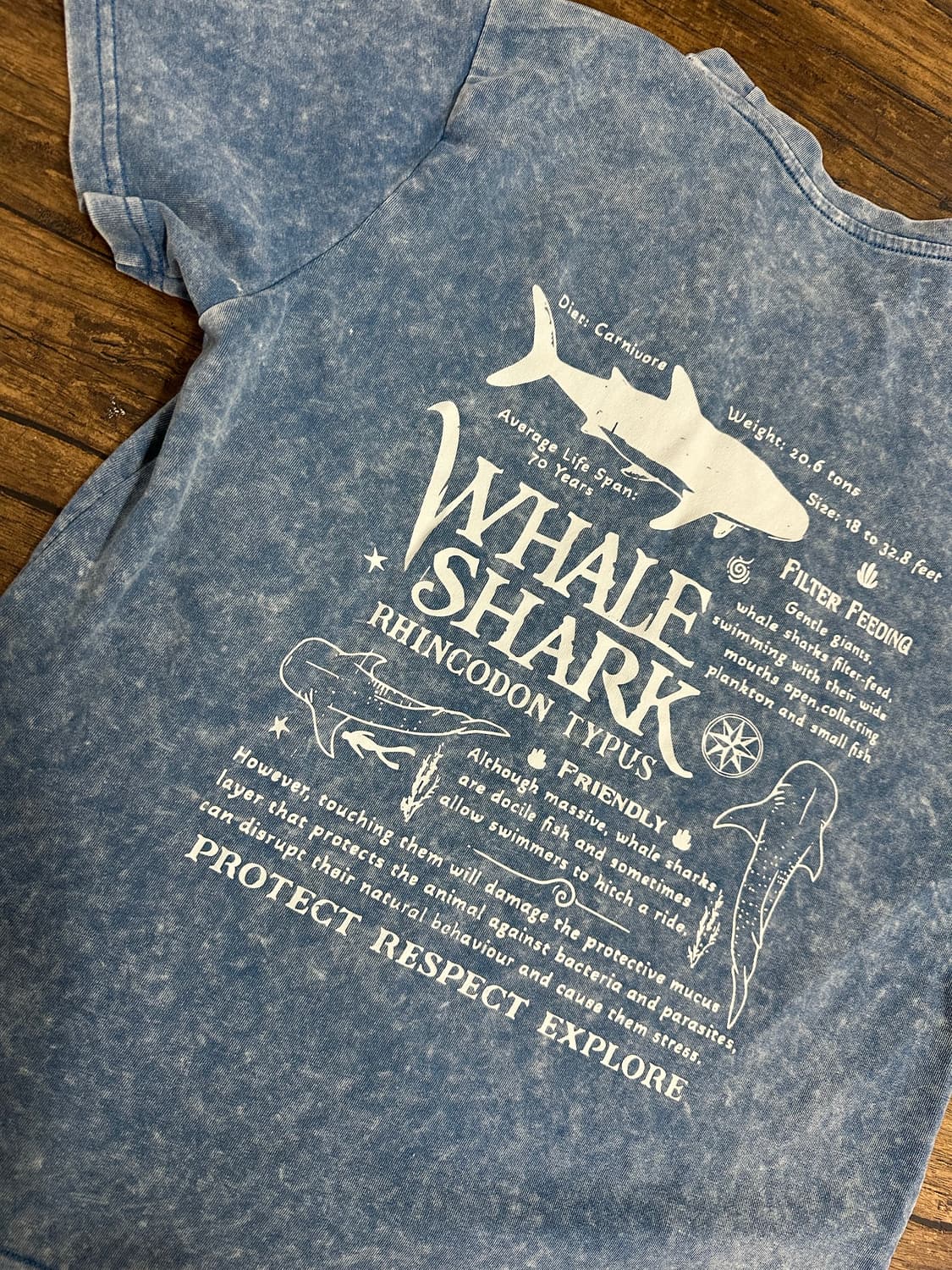 상어 프린팅 빈티지 반팔티셔츠 L사이즈 상품이미지4