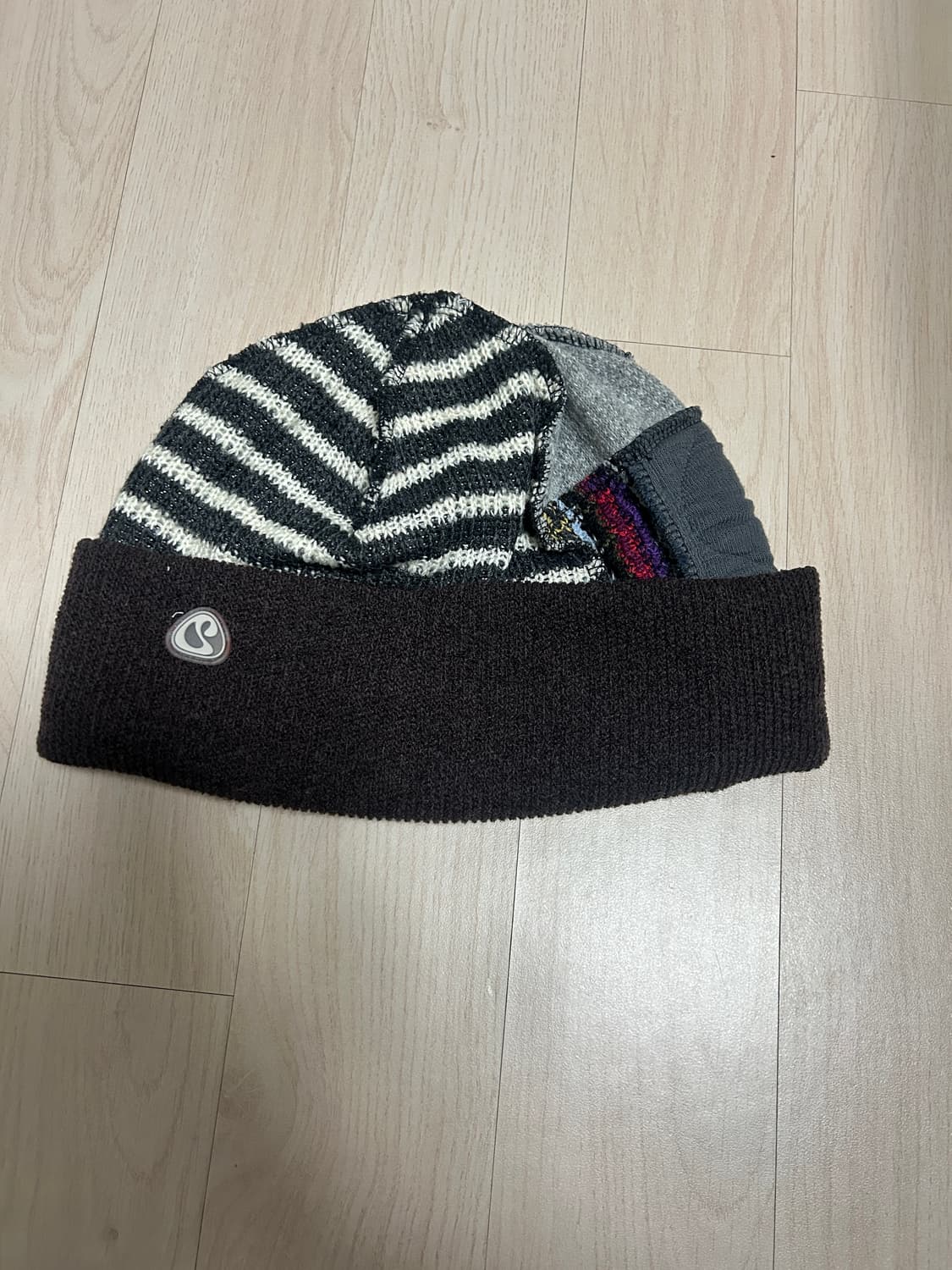 코이세이오 패치워크 비니 브라운 상품이미지2