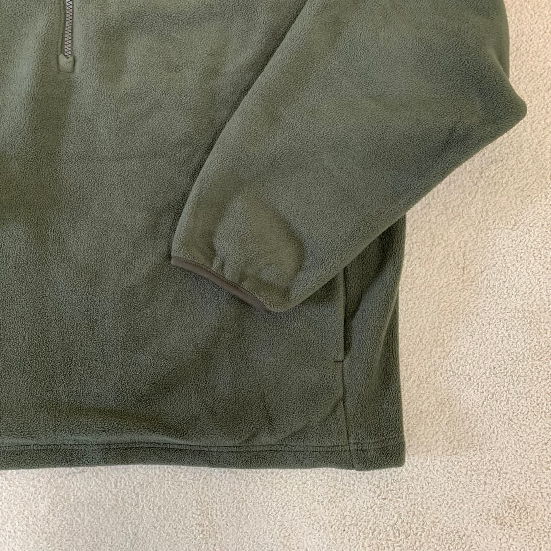 유니클로 후리스 하프집업 오버사이즈 풀오버(XL/올리브)신칠라 플리스 상품이미지2