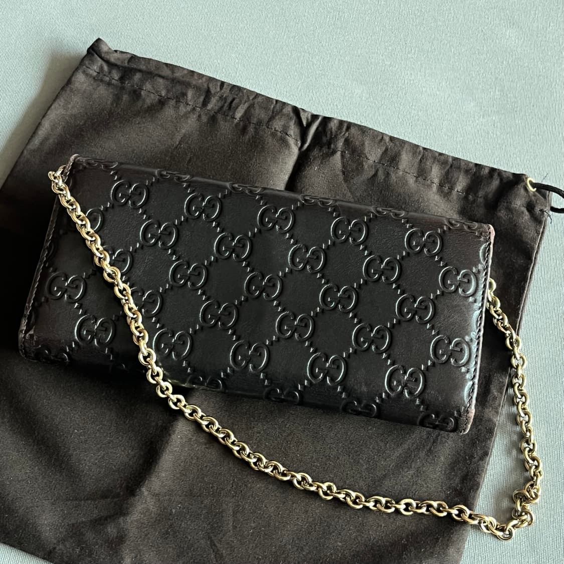 구찌 레더 체인 클러치/지갑 상품이미지6