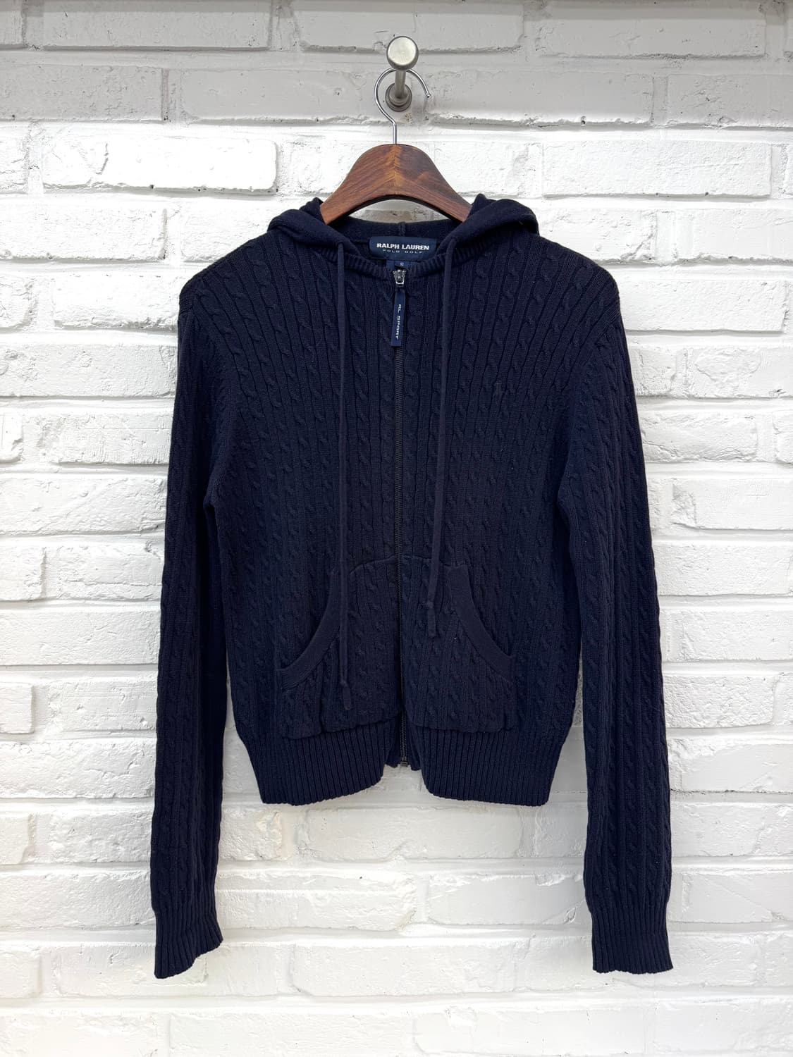 폴로 골프 네이비 꽈베기 니트후드집업 상품이미지3