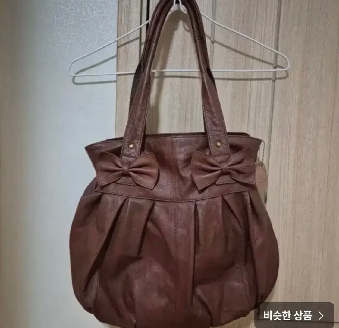 빈티지 브라운 리본 숄더백 가방 상품이미지1