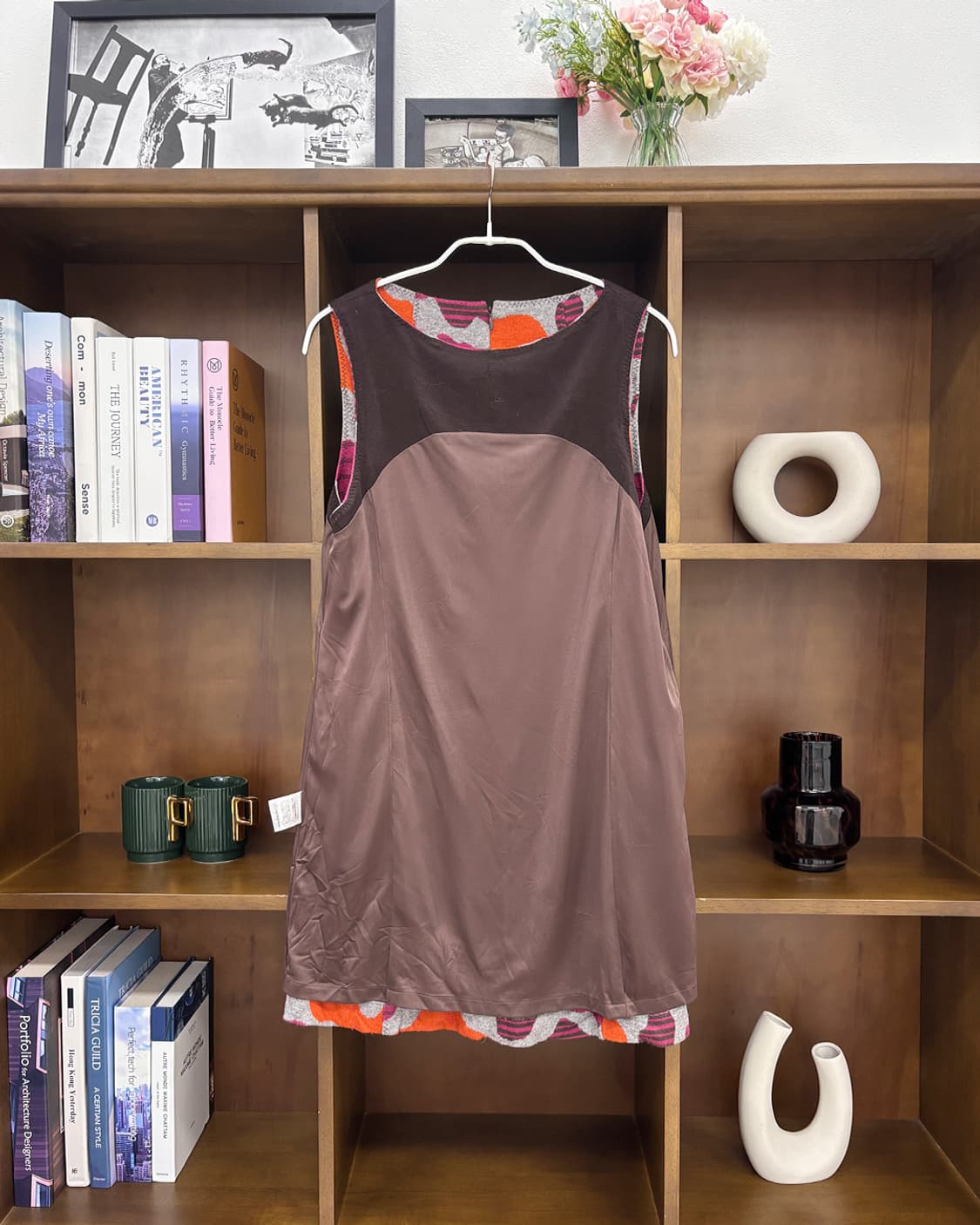 nuovo quaranta 빈티지 컬러 믹스 호피 원피스 상품이미지6