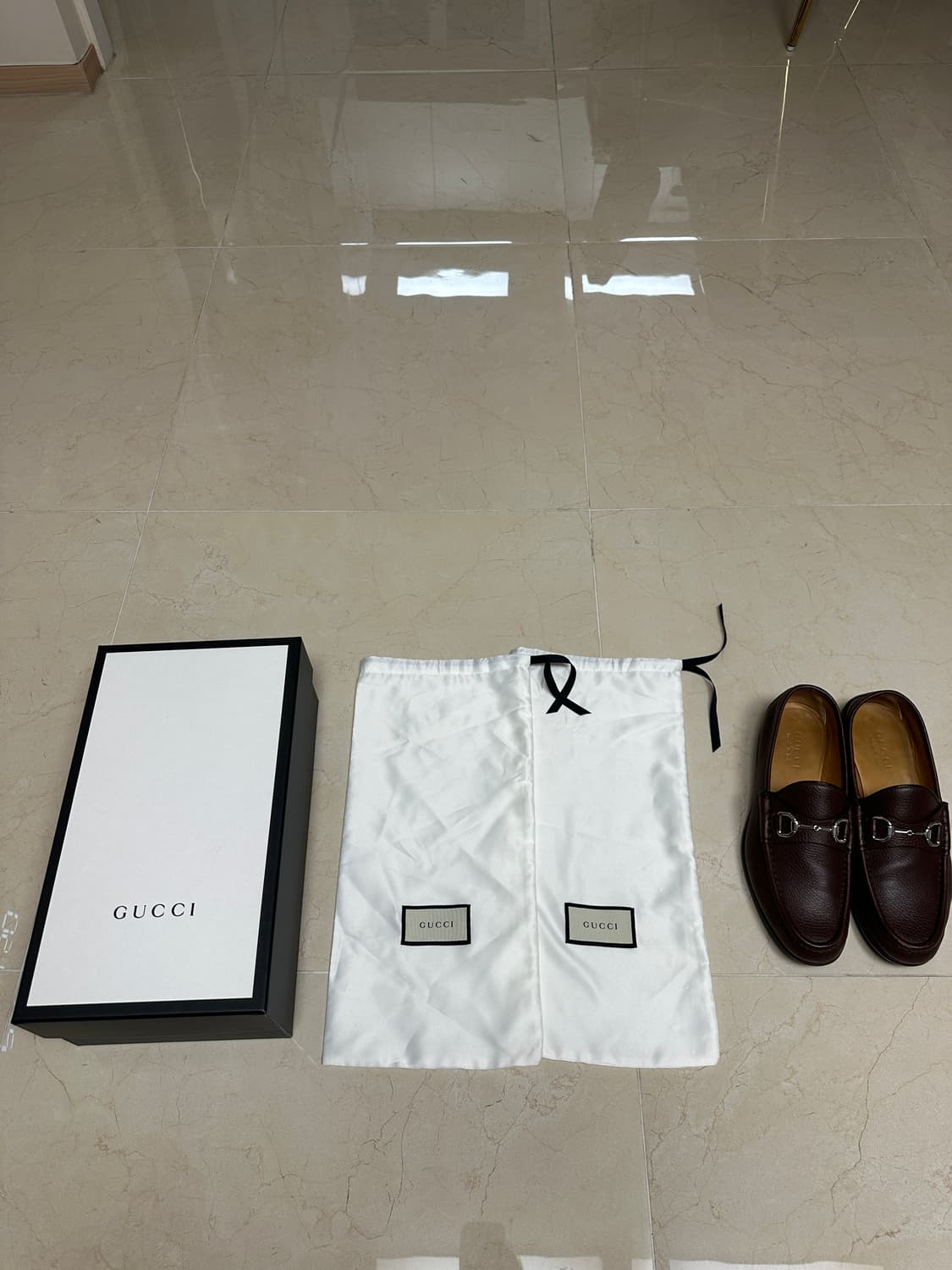 구찌 홀스빗 그레인 레더 로퍼 브라운 uk8(270)(정품) 상품이미지1