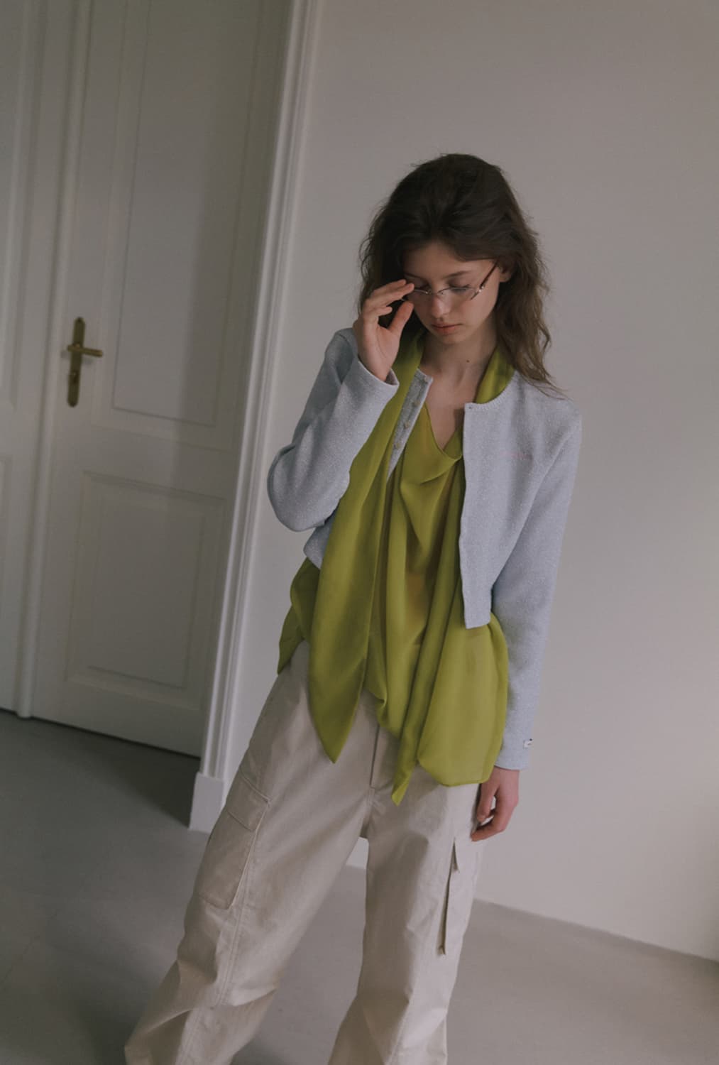 오버듀플레어 글리터 가디건 메탈 실버 상품이미지2