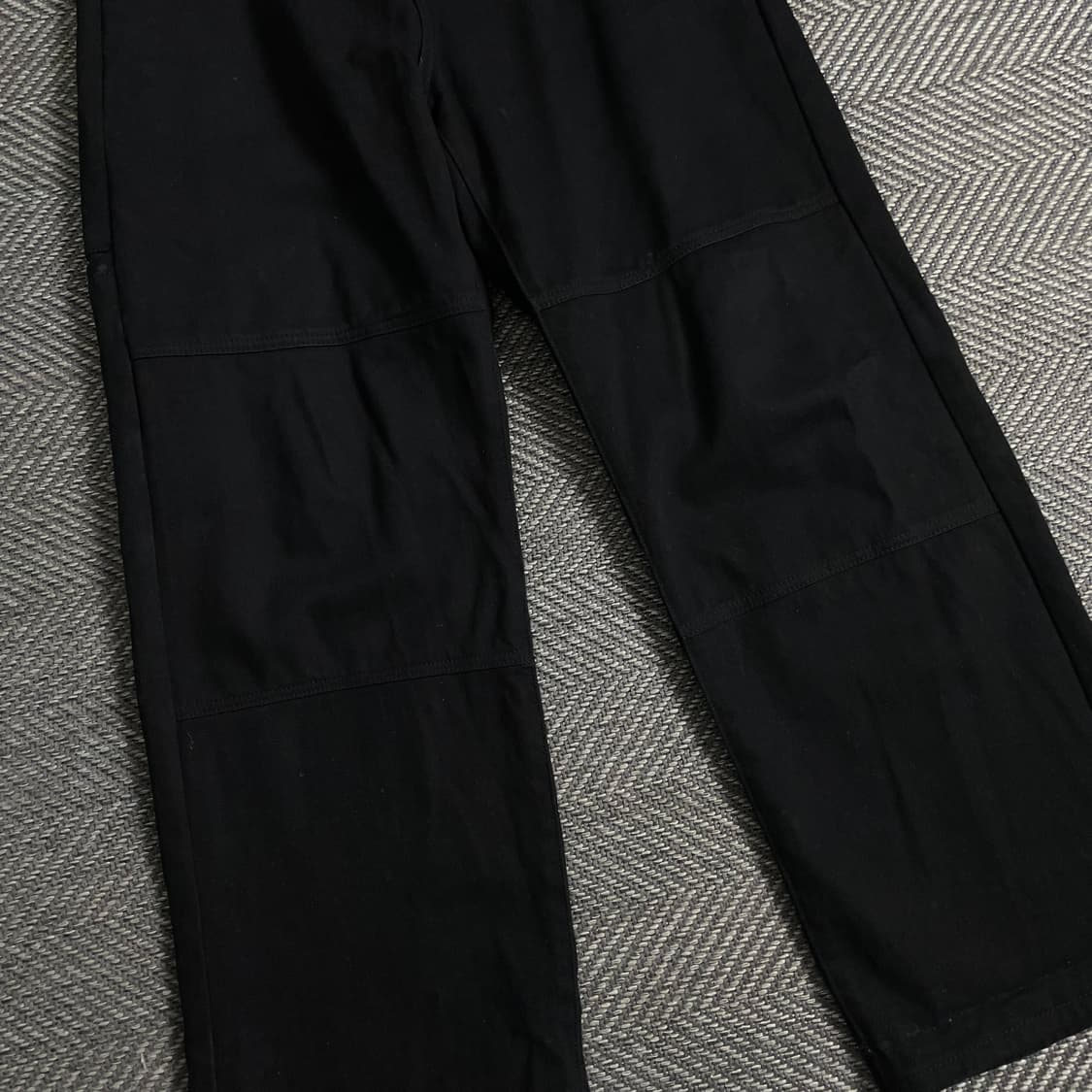 벌스데이 더블니 블랙 데님 와이드 핏 워크 팬츠 o 3458 상품이미지2