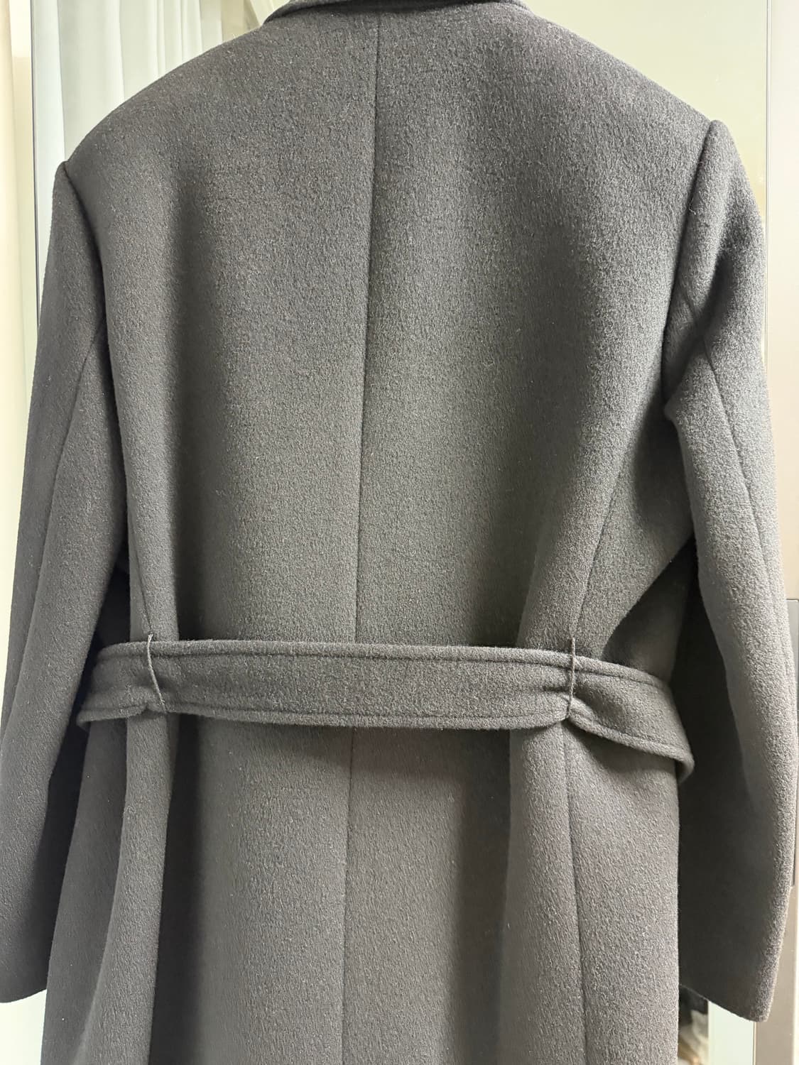 파사드패턴 캐시미어 벨티드 코트 블랙 M 상품이미지9