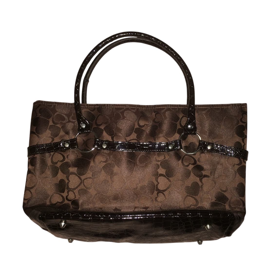 y2k 갸루 하트 패턴 레드 숄더백 브라운 상품이미지2