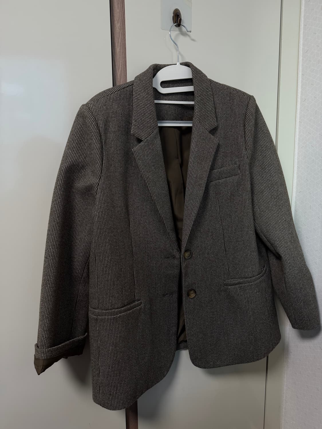 체크 따땃한 블레이져 상품이미지1