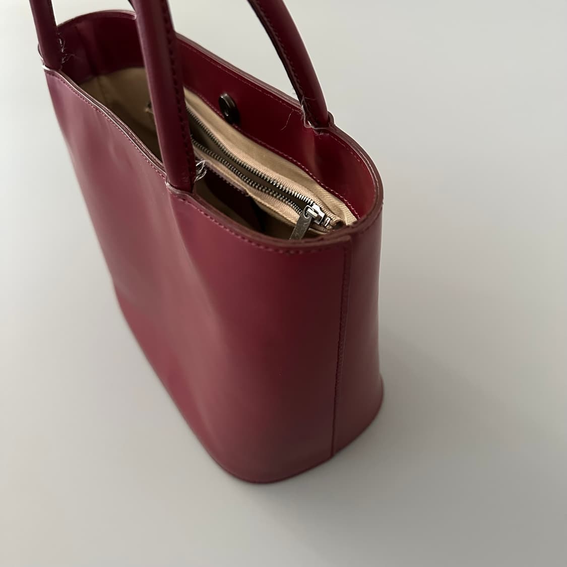 마가렛호웰 margaret howell 소가죽 버건디 토트백 상품이미지5