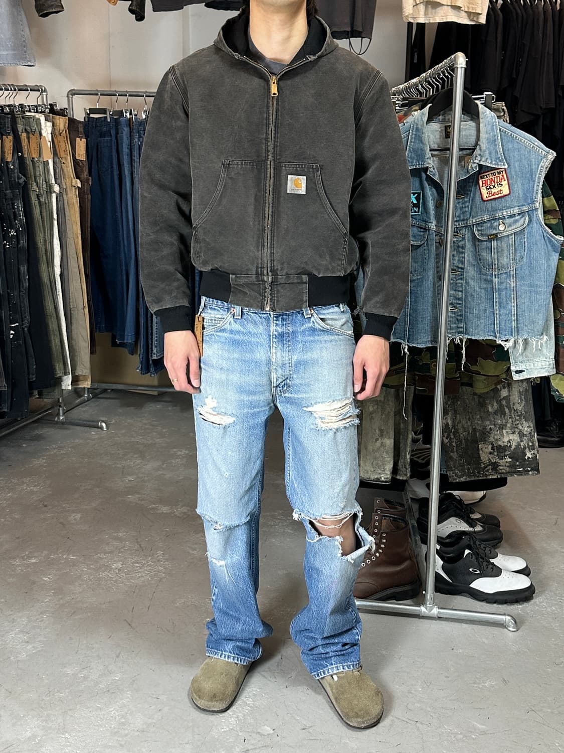 90's OG USA Made 칼하트 액티브 자켓 칼하트 BLK 상품이미지2