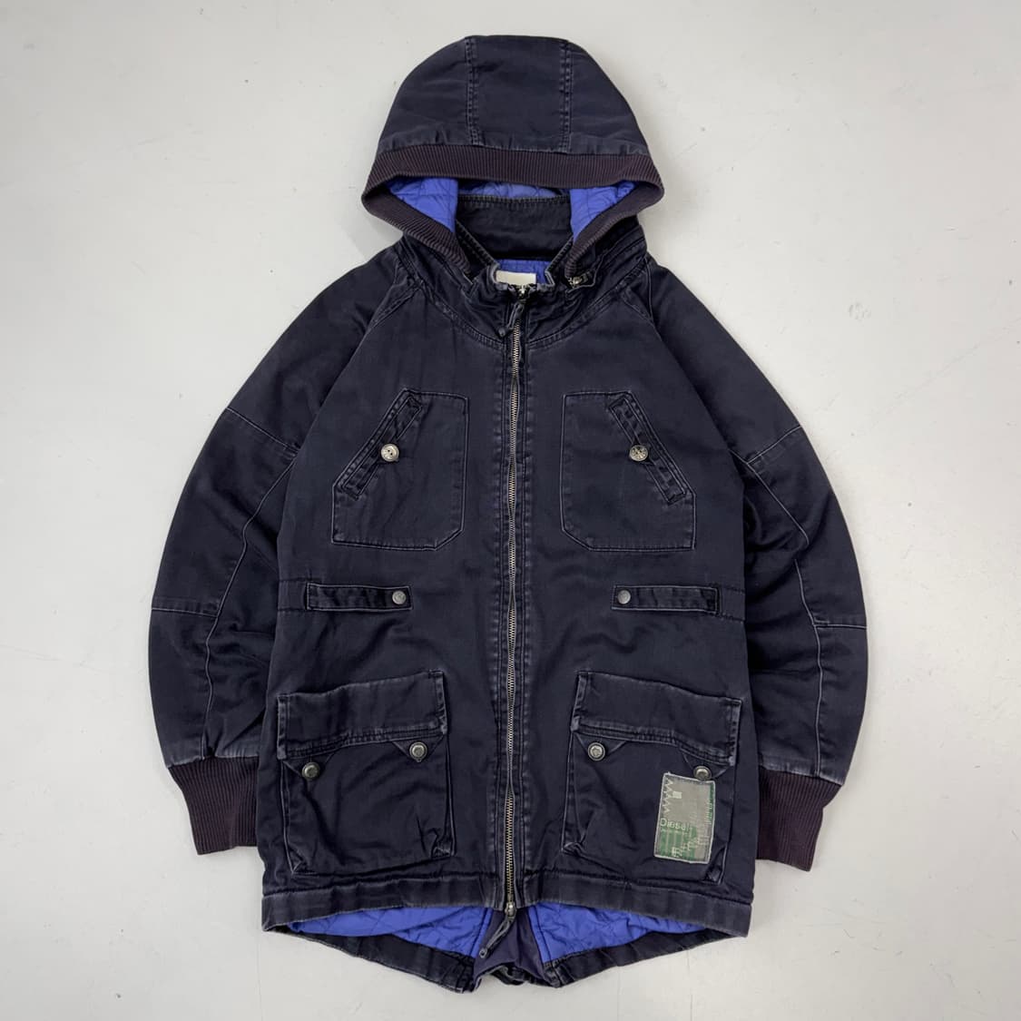 디젤 멀티포켓 가먼트다잉 워싱 밀리터리 후드 자켓 상품이미지2