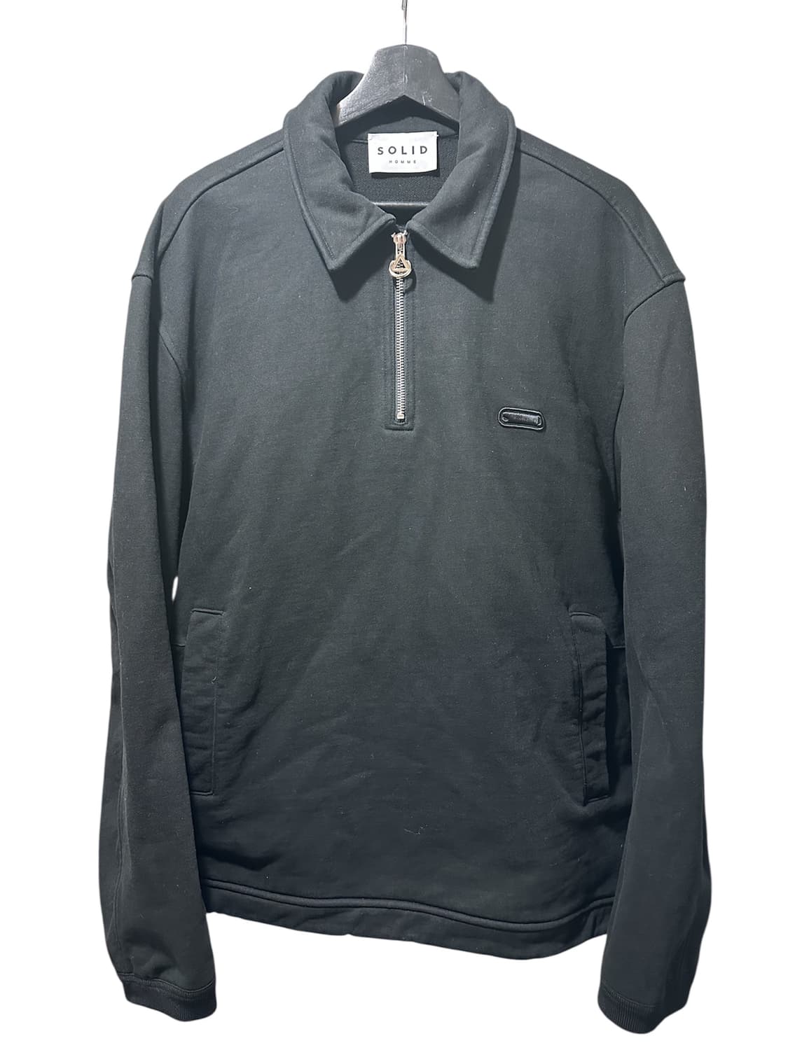 솔리드옴므 하프집업 카라 맨투맨 블랙 50 상품이미지1