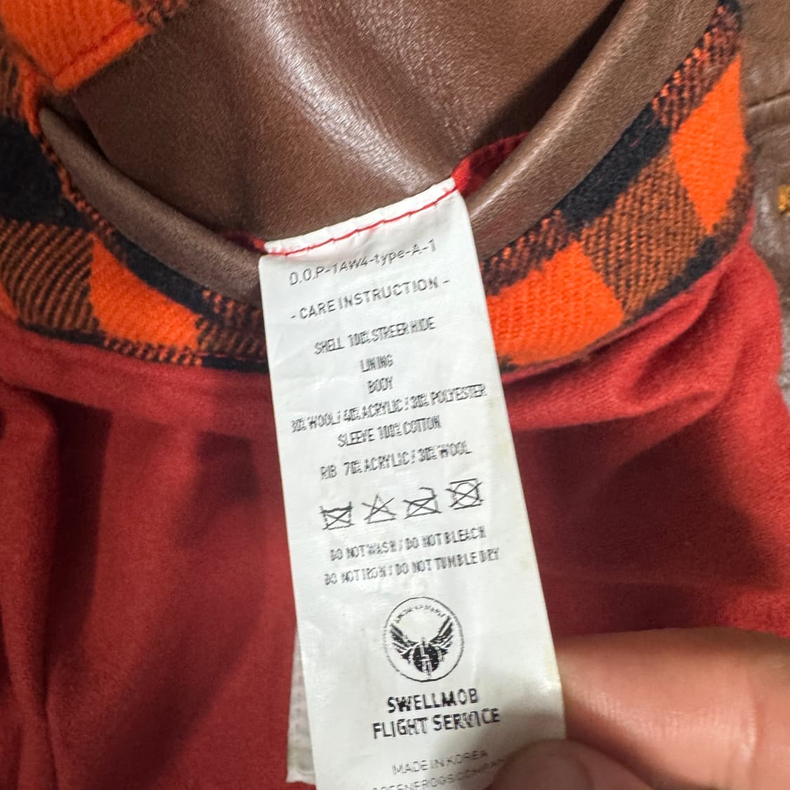 스웰맙 A-1 type 울 가죽자켓 40 L사이즈 상품이미지6