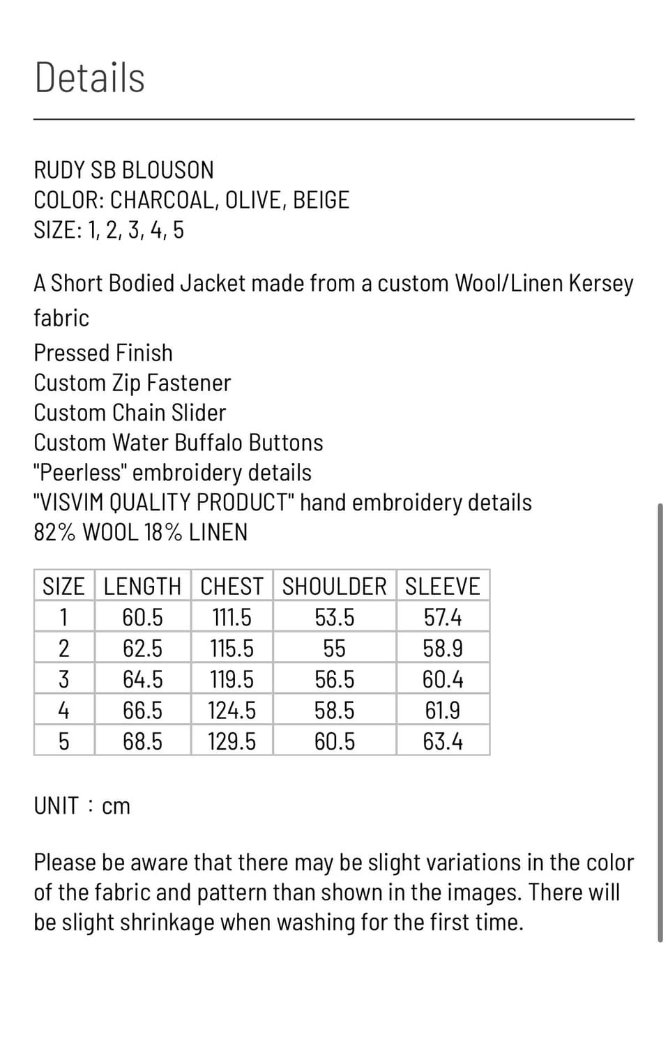 비즈빔 visvim RUDY SB 블루종 상품이미지6