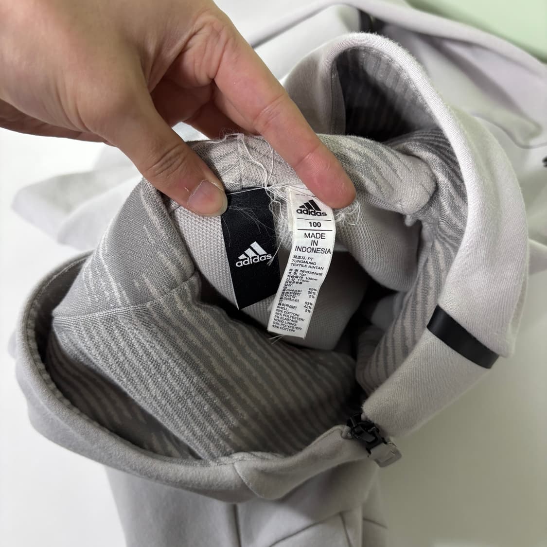 100 아디다스 연그레이 투웨이 트레이닝 후드집업 상품이미지4