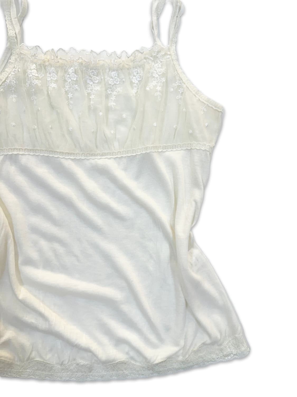 빈티지 레이스 프릴 레이어드 모리 슬리브리스 상품이미지2