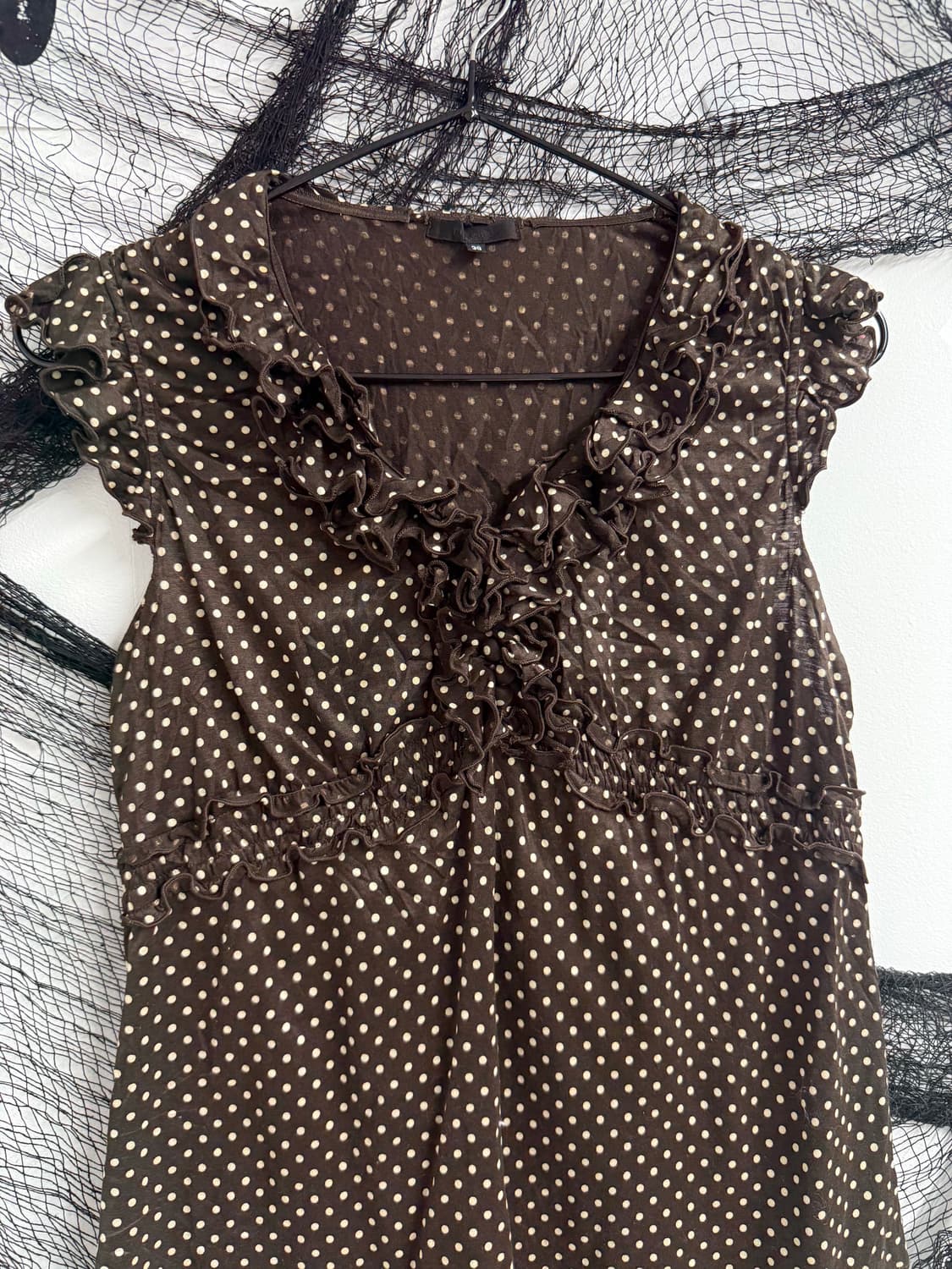 nerd girl dot lace detail sleeveless  상품이미지2