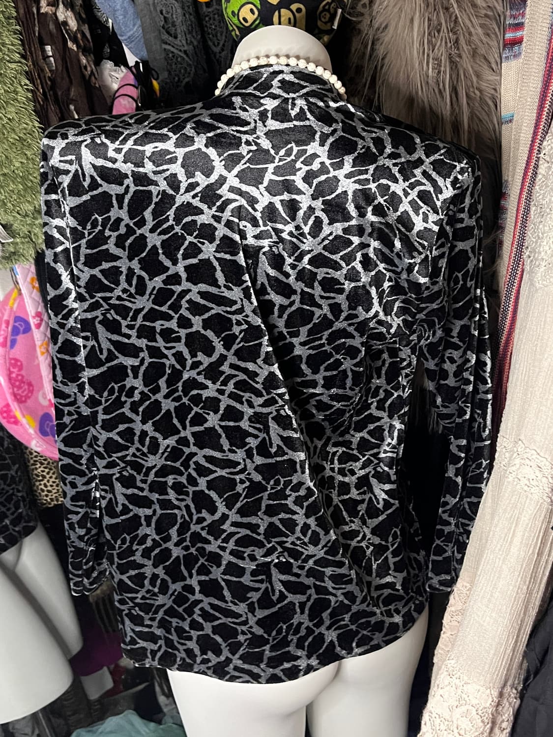 고스 펑크 공겜여주 레오파드 벨벳목티 상품이미지2