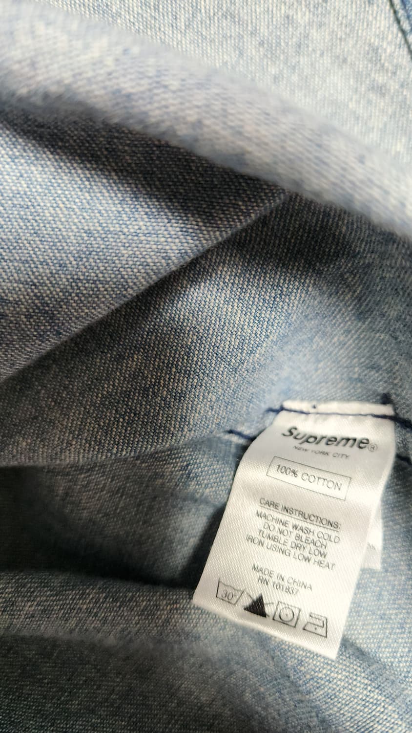 슈프림 16s/s 백스펠아웃 로고 투포켓 데님 집업 셔츠 L 상품이미지6