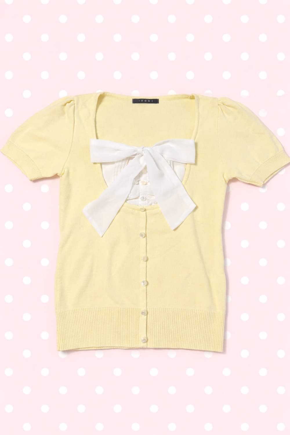 잉그니 로걀 히메갸루 반팔 리본 니트 상품이미지1