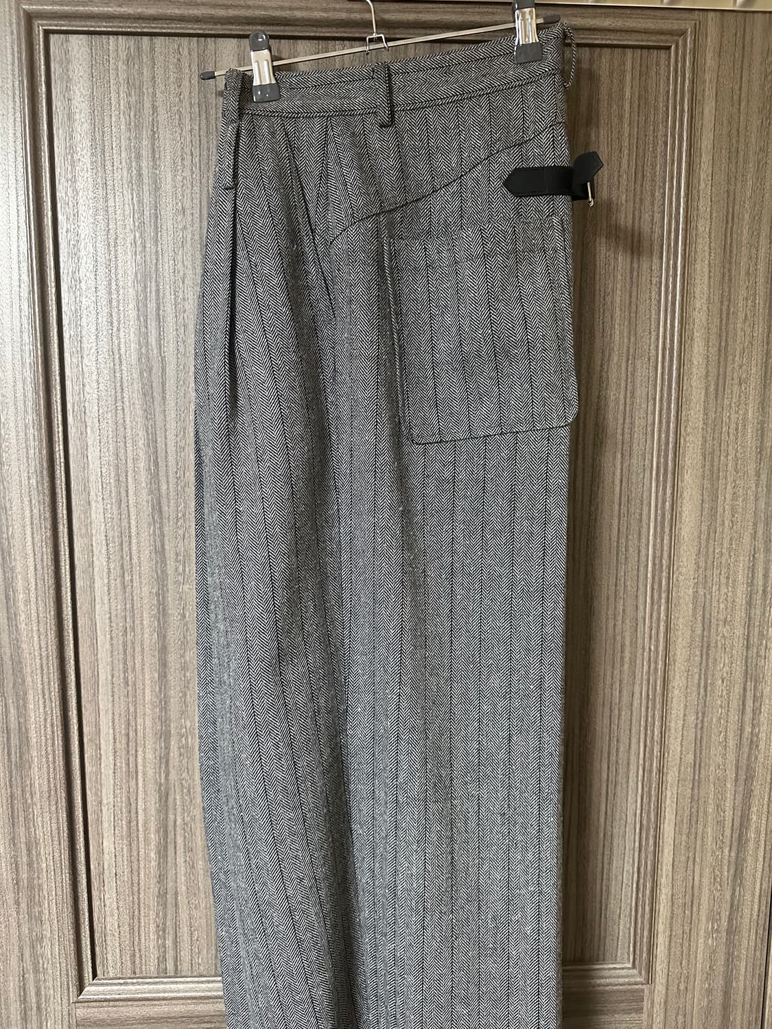 웨이비니스 레더 신치백 헤링본 팬츠 1사이즈 상품이미지1