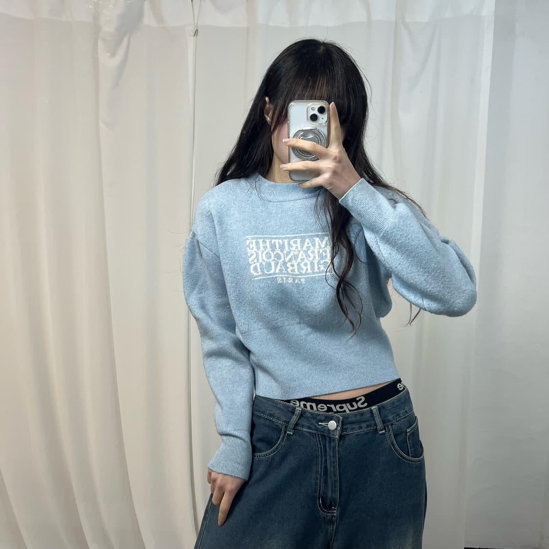 Marithe Francois Girrbaud Sky Crop Knit  상품이미지1