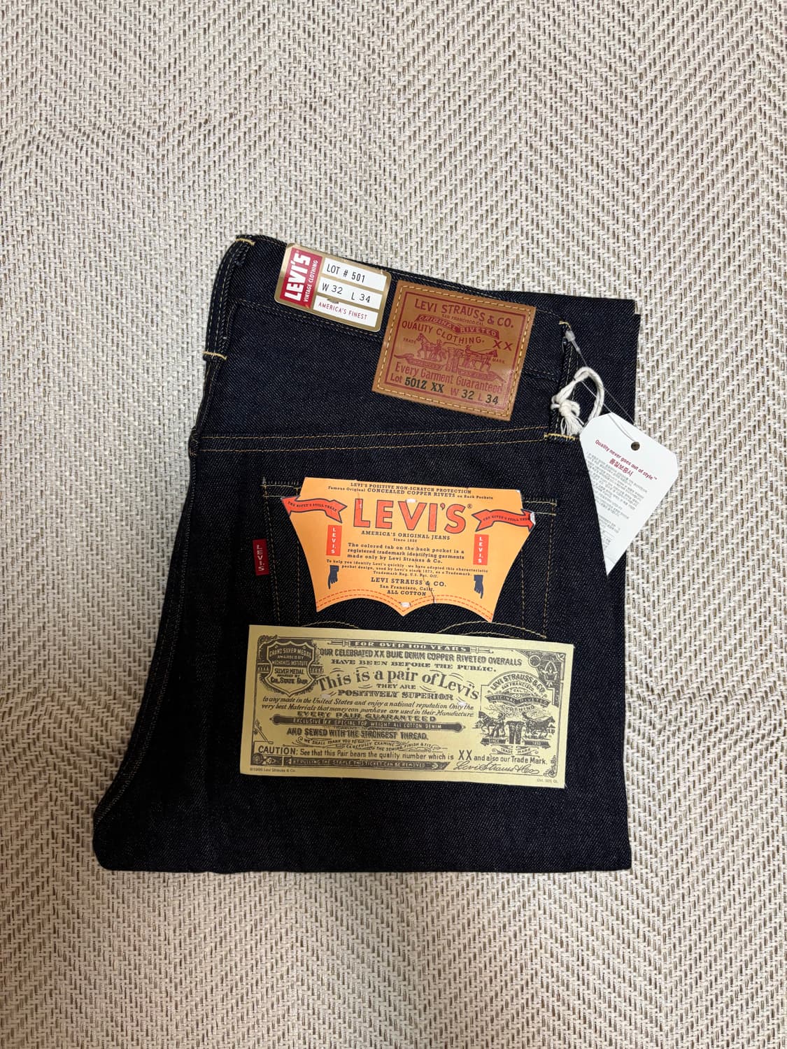 리바이스 LVC 1954 501Z XX 셀비지 리지드 데님 진 상품이미지1