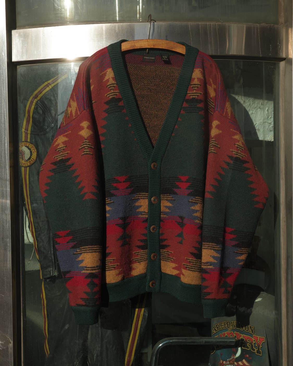 90s 빈티지 사우스웨스턴 패턴 울 가디건 상품이미지1
