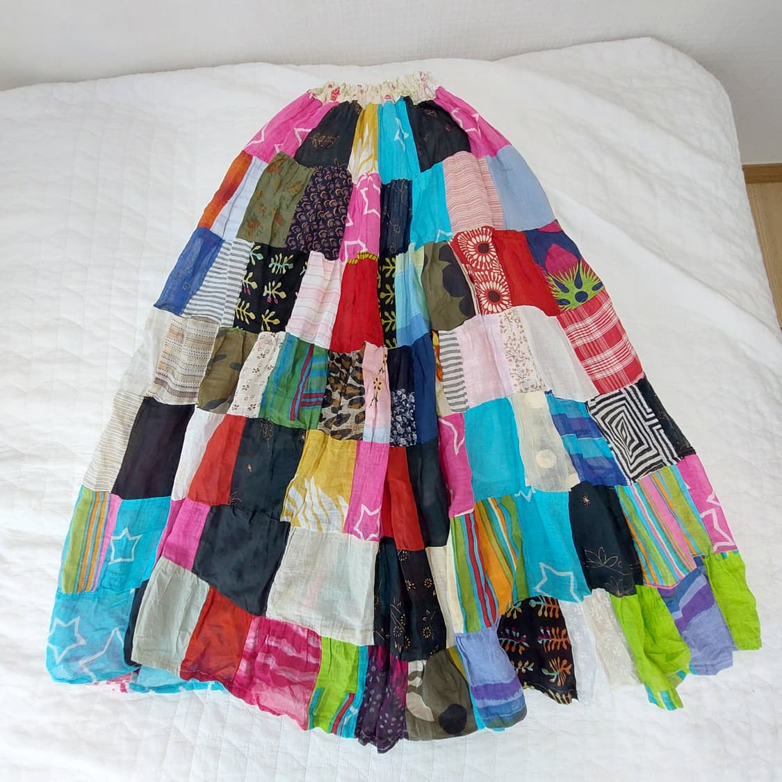 모리걸 대장템 패치워크 치마 롱스커트 상품이미지4