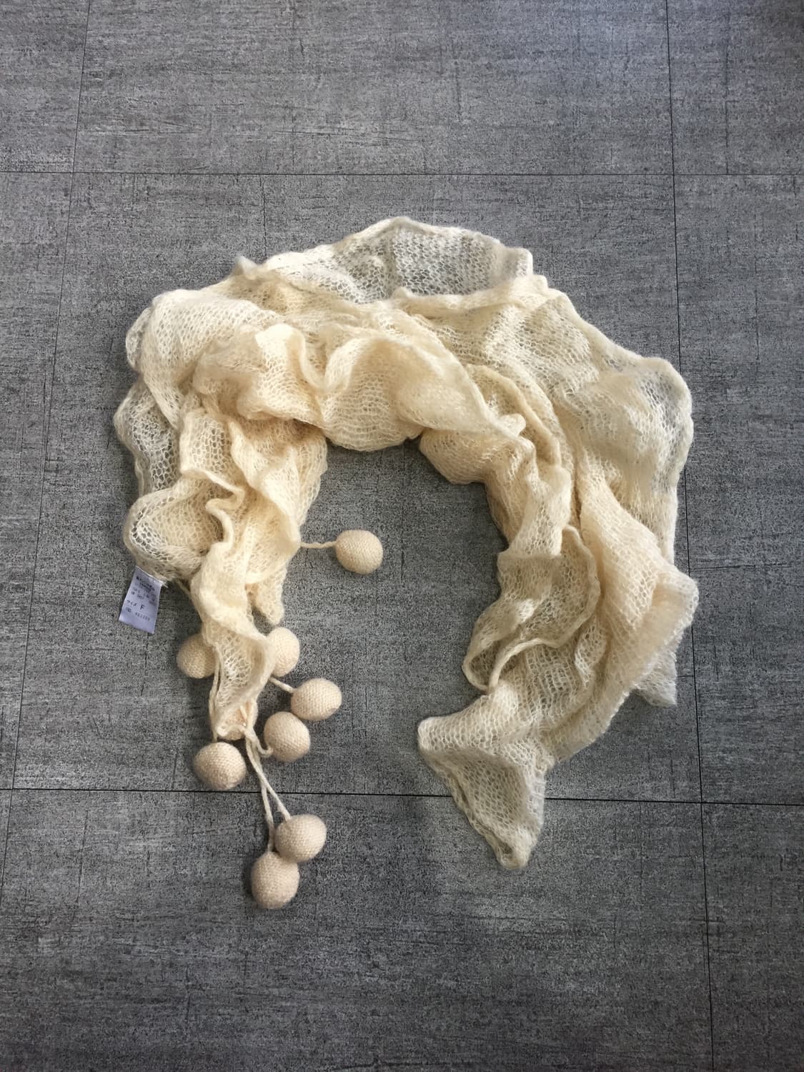 일본빈티지 하구미모리걸 달천깔페어리 라떼갸루 폼폼스카프 상품이미지1