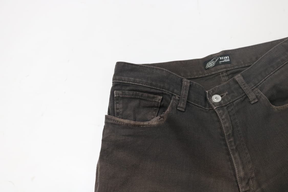 BEAMS 빔즈 빈티지 페이디드 브라운 슬림 스트레이트 팬츠 (S) 상품이미지4