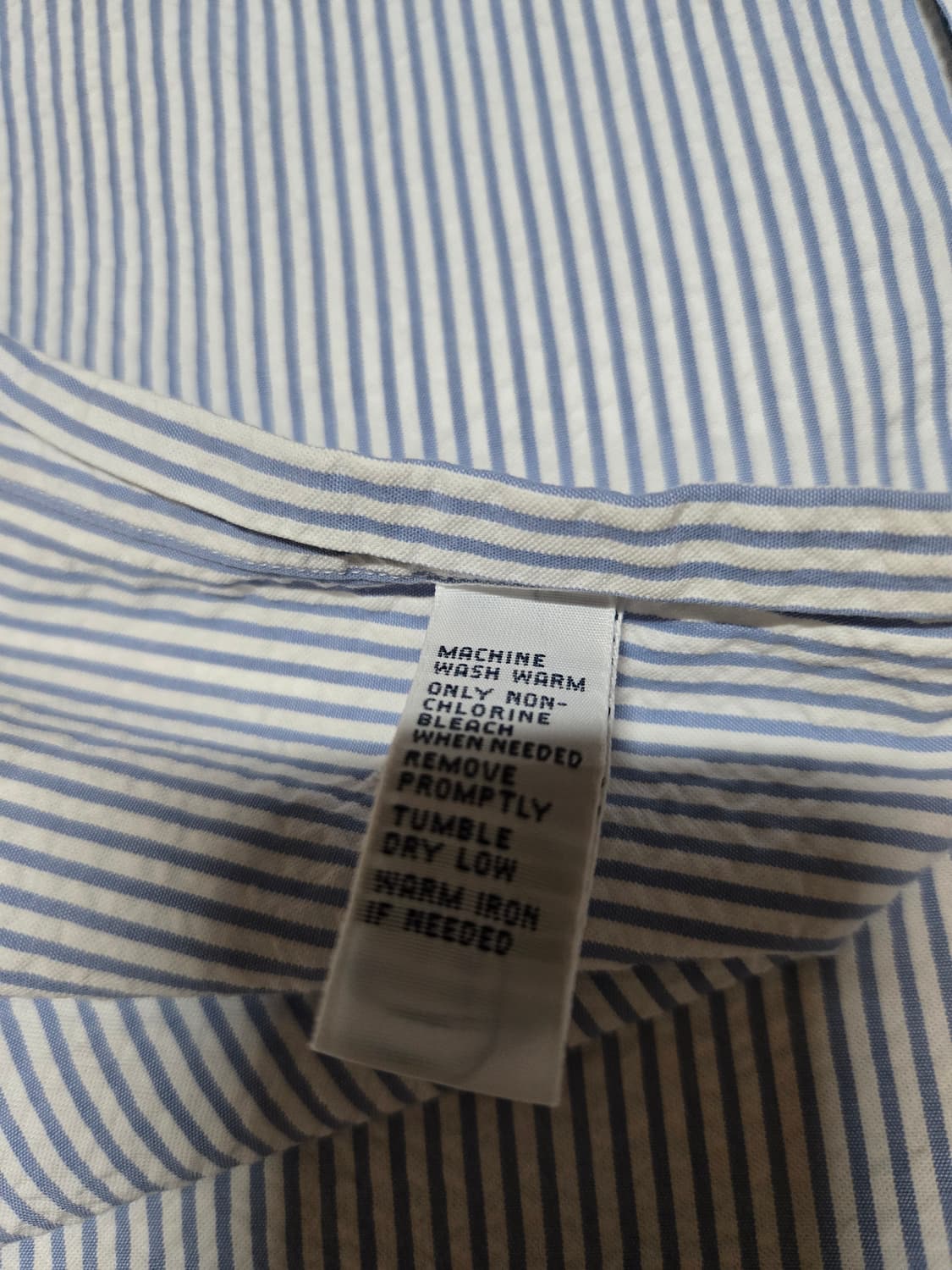 폴로 랄프로렌 남성 시어서커 블루 스트라이프 반팔셔츠(클레식핏 XL) 상품이미지7