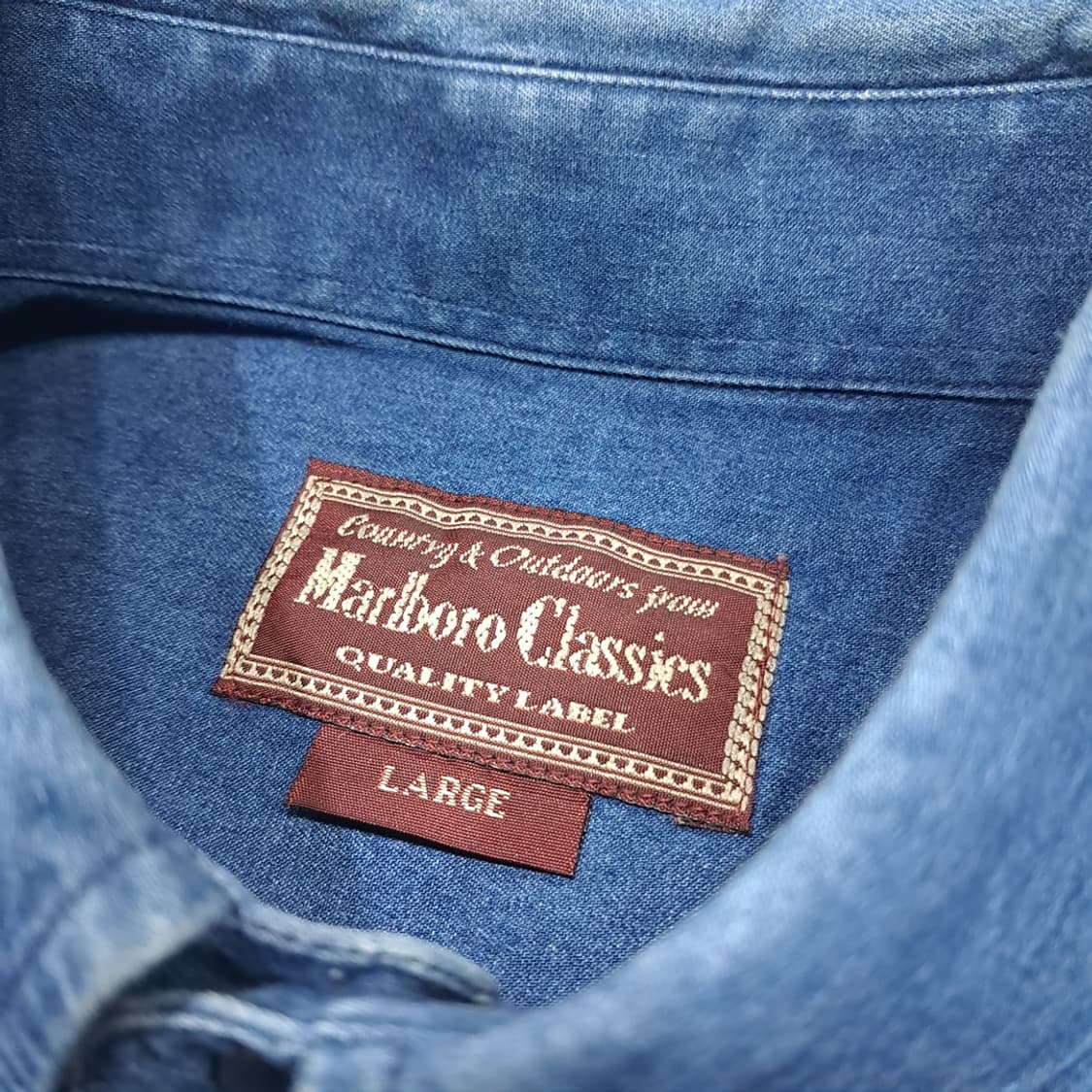 CL374 L 말보로클래식 90s 포르투갈산 인디고 데님셔츠 남방 상품이미지3