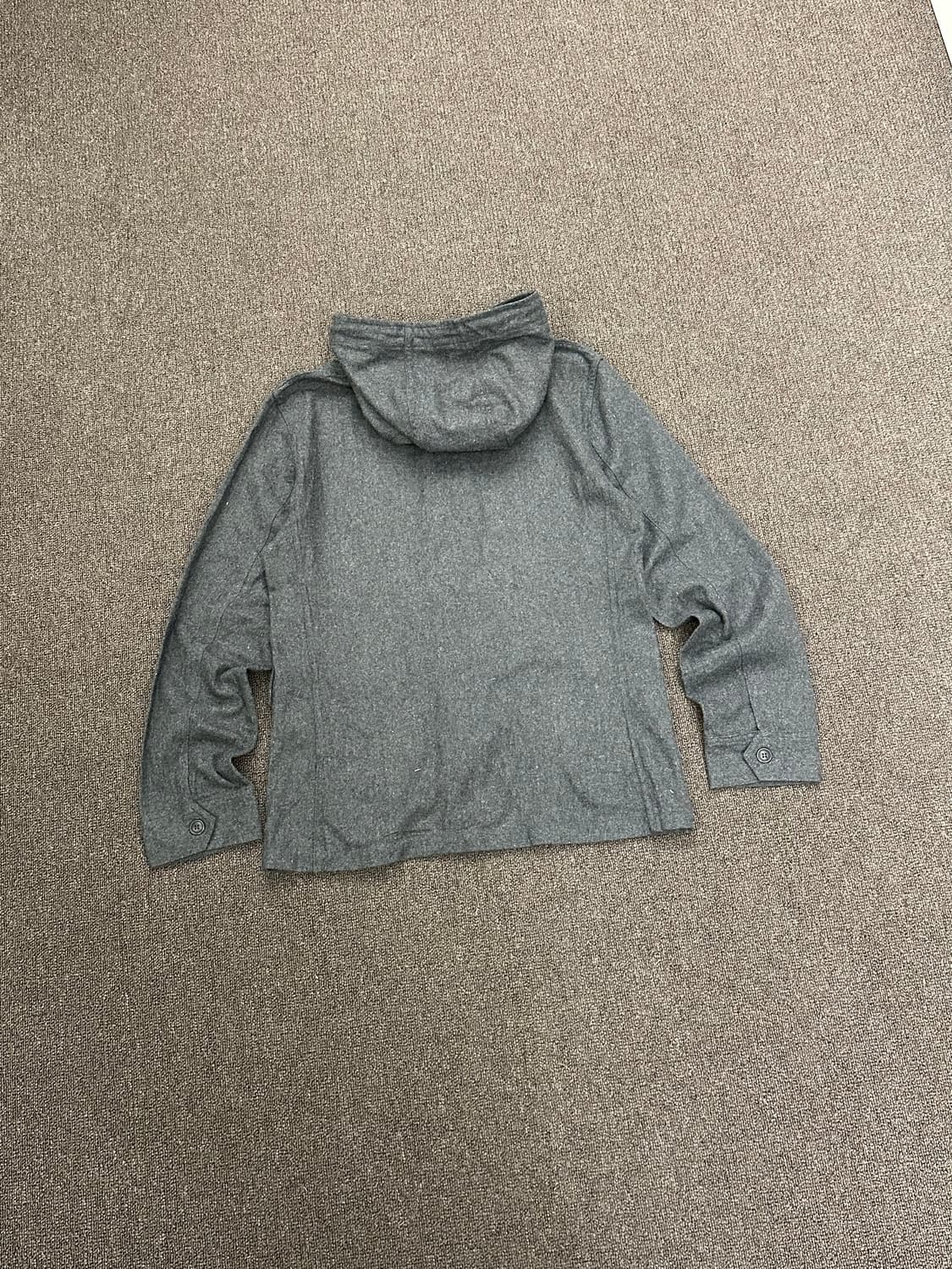 3)Japanese vintage 차콜 울 후드 코트자켓 상품이미지8