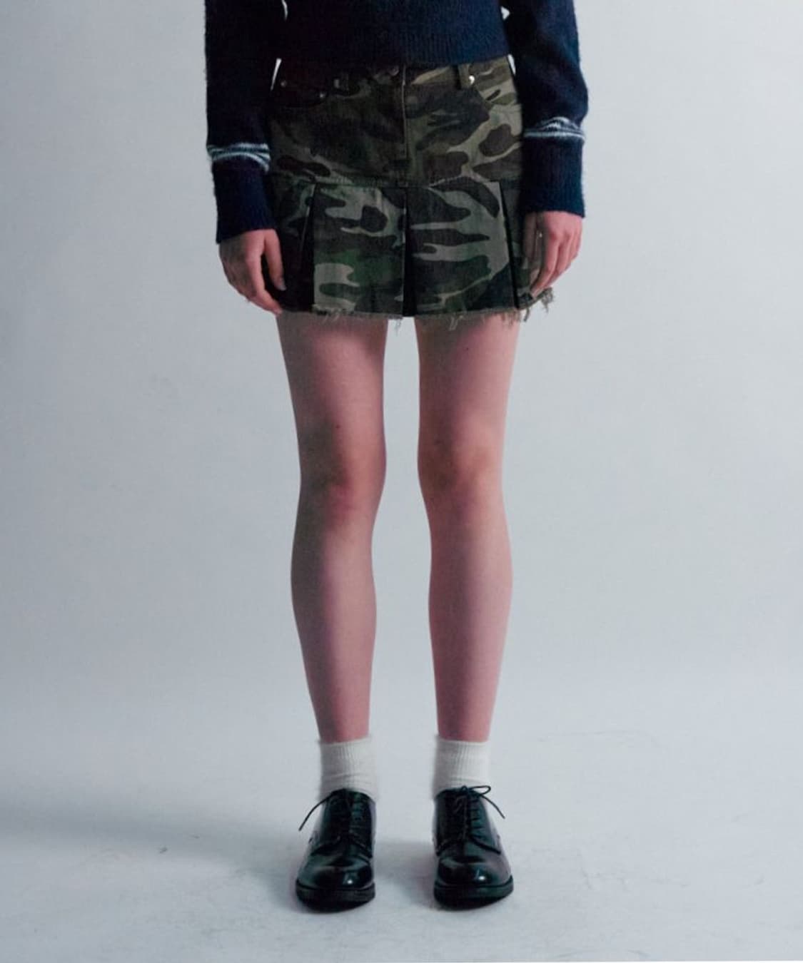 문선 카모 플리츠 스커트 S 상품이미지5